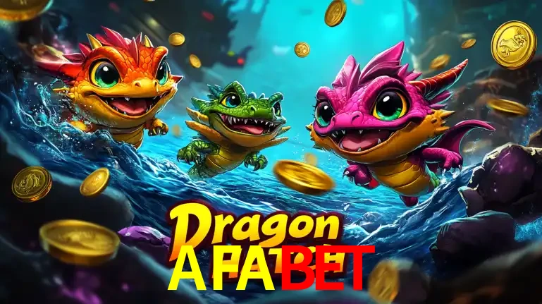 Arte promocional do jogo Dragon Hatch com três adoráveis dragões bebês nadando entre moedas de ouro, um dos slots mais divertidos para jogar no cassino AFABET.
