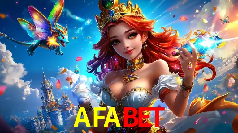 A princesa de um reino de fantasia mágico, com seu pequeno dragão, apresentando um mundo de prêmios encantados nos jogos de caça-níqueis do cassino AFABET.